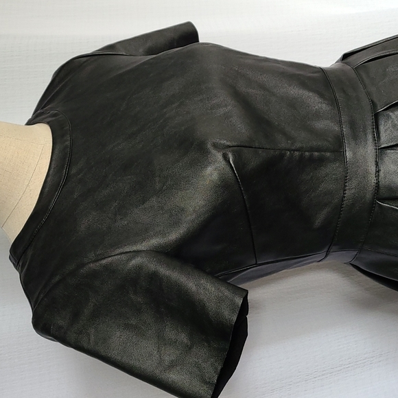 ASOS black pleather skater dress - Picture 3 of 4